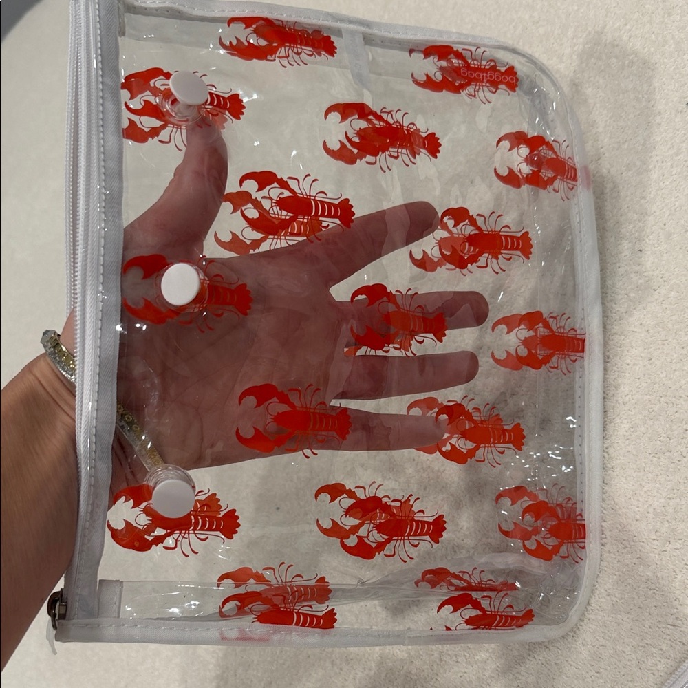 BOGG BAG Clear Pouch with Orange Lobster Graphic - Picture 4 of 5
